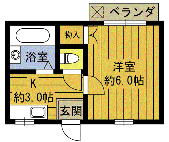 ロマネスク戸次(1K/2階)の間取り写真