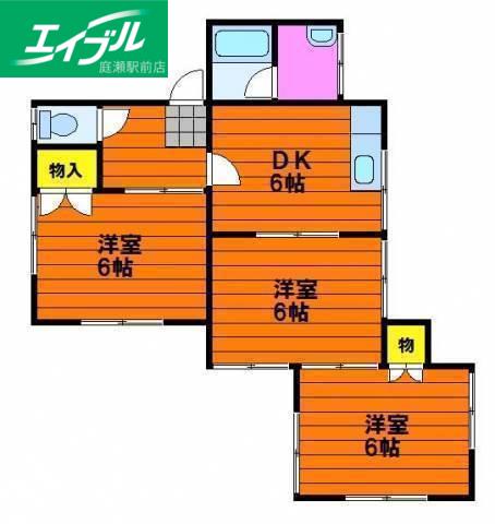 アネックス門田(3DK/2階)の間取り写真