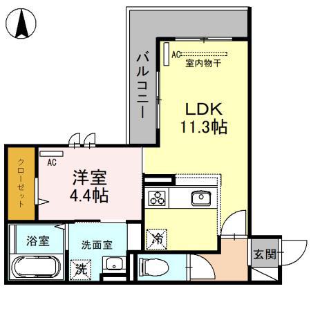 ブランシュール関目(1LDK/3階)の間取り写真