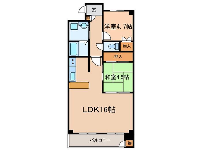 イトーピア紅葉舎金山マンション(2LDK/12階)の間取り写真