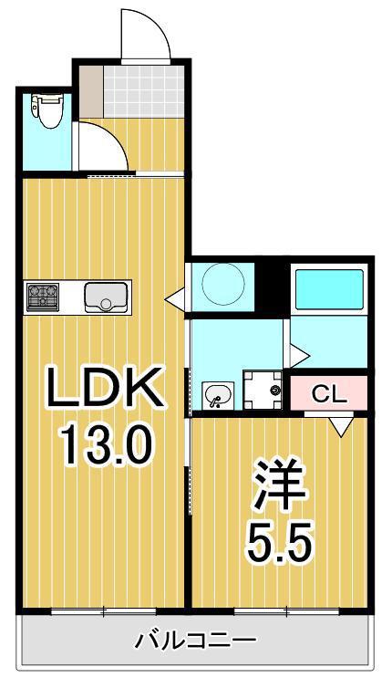 ソーレ・カサグランデ(1LDK/1階)の間取り写真