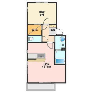 岡田826(1LDK/1階)の間取り写真