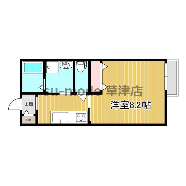 フォアール市子殿(1K/2階)の間取り写真