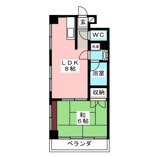 ファミール浅川(1LDK/2階)の間取り写真
