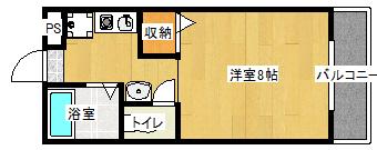 TWIN HORSEII(1K/2階)の間取り写真