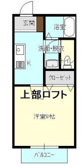 ひくまのハウスA(1K/2階)の間取り写真
