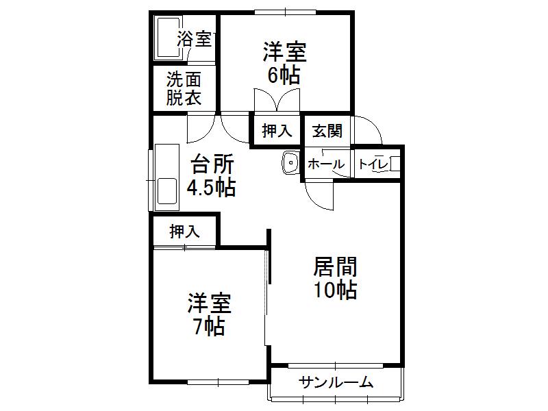 キノ5ハイム(2LDK/2階)の間取り写真