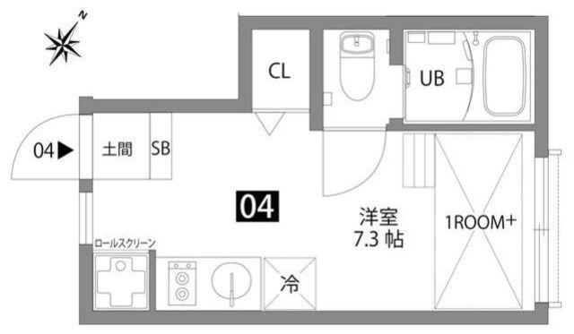文京大塚テラス(ワンルーム/1階)の間取り写真