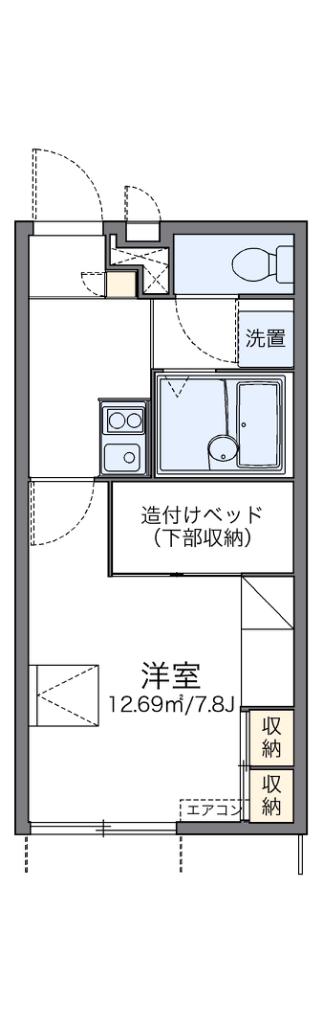 レオパレスエルズ和泉(1K/1階)の間取り写真