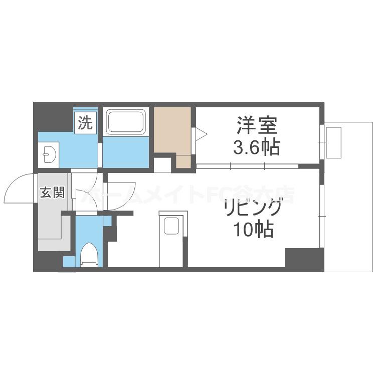 ミラージュパレス天王寺堀越町(1LDK/2階)の間取り写真