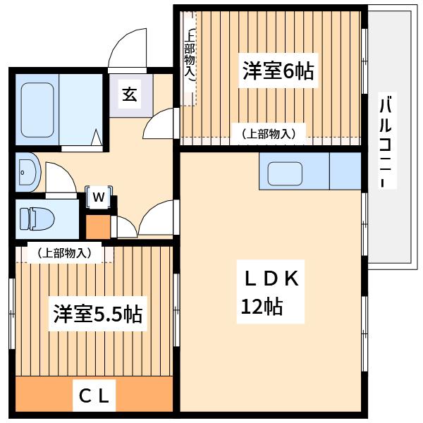 洋光台南第2団地7号棟(2LDK/5階)の間取り写真