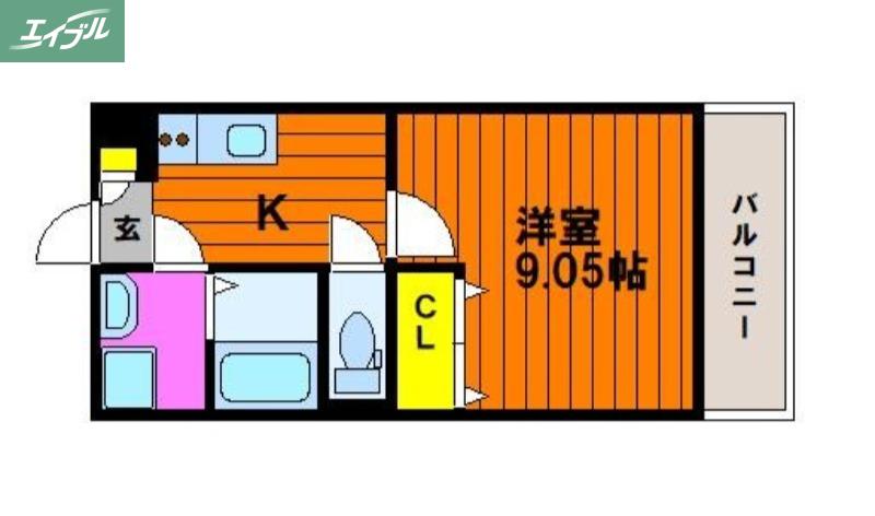 プライムスクエア青江(1K/5階)の間取り写真