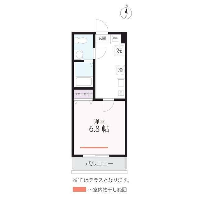 QUIET CRAB HOUSE 瀬谷(1K/1階)の間取り写真