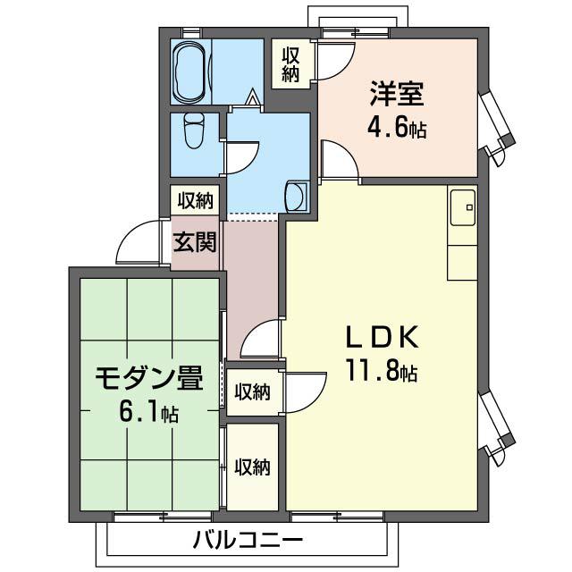 フレグランスニューマツド(2LDK/2階)の間取り写真