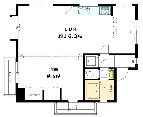 マンションJOIN(1LDK/3階)の間取り写真