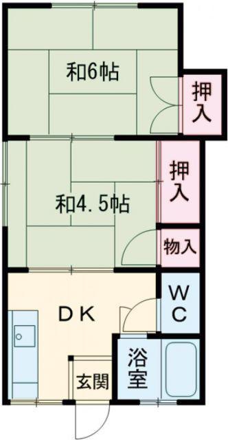 松崎コーポ I(2DK/1階)の間取り写真
