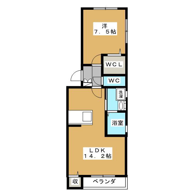 GLANZ OF DIMOA(1LDK/1階)の間取り写真