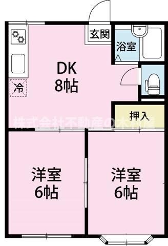 エメラルド紺屋C棟(2DK/2階)の間取り写真