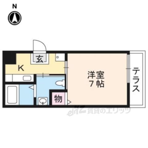 ナトゥール四条大宮(1K/1階)の間取り写真