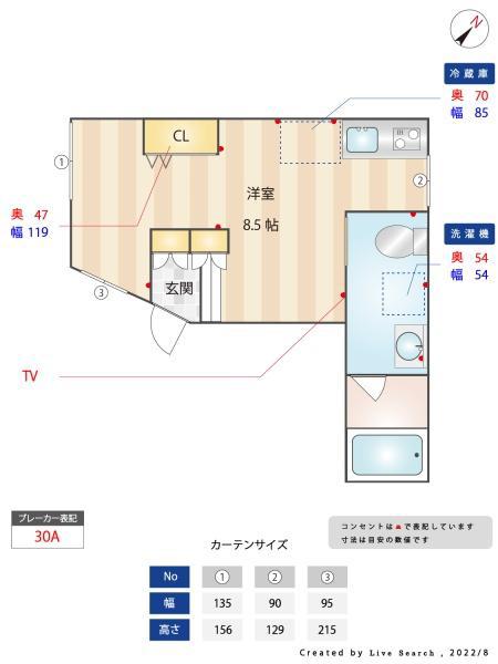 PLACE IN THE SUN(ワンルーム/1階)の間取り写真