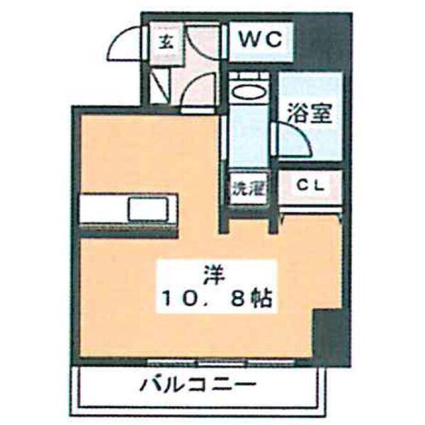 ラグゼナ浄心(ワンルーム/5階)の間取り写真
