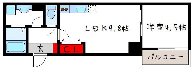 アート小若江(1LDK/3階)の間取り写真