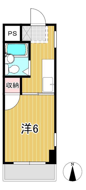 油縄子第2ハイツ(1K/2階)の間取り写真