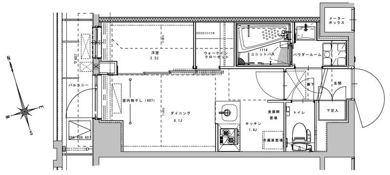 アジールコート大森西(1DK/3階)の間取り写真