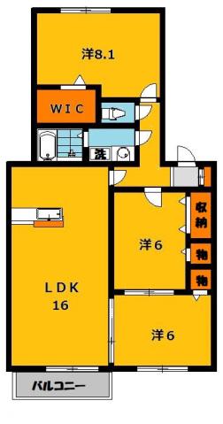 パルム安又(3LDK/2階)の間取り写真
