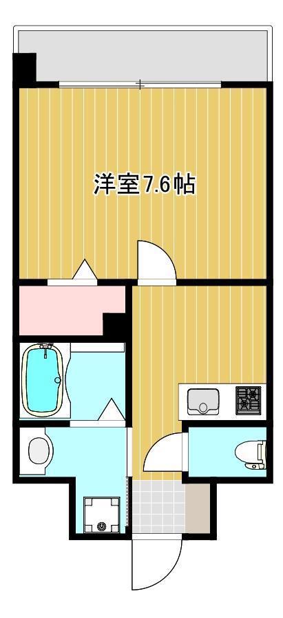 クロノス37九品寺(1K/7階)の間取り写真