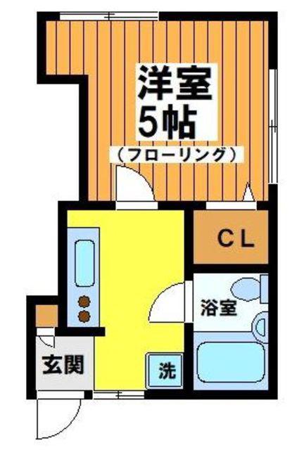 メゾン石川(1K/2階)の間取り写真