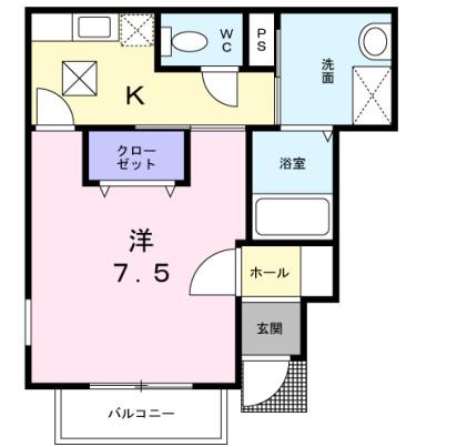 エテルノ武蔵小山(1K/1階)の間取り写真