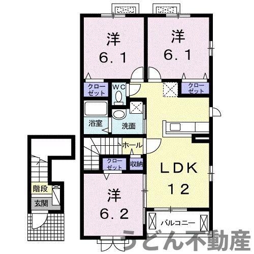ボルベールII(3LDK/2階)の間取り写真