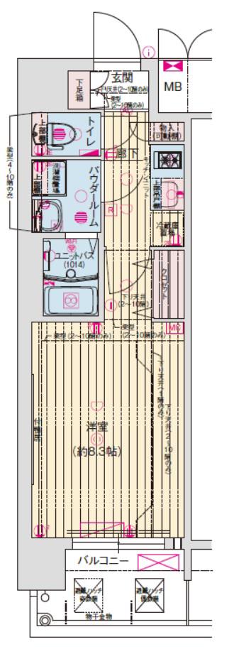 ララプレイス森ノ宮ベーネ(1K/4階)の間取り写真