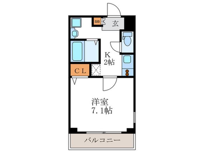 BELLEVILLE千本今出川(1K/4階)の間取り写真