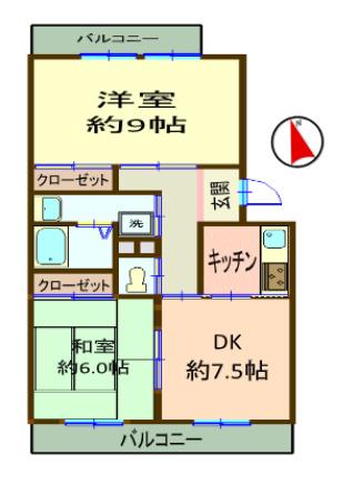 ラフィーヌ横浜片倉町(2DK/3階)の間取り写真