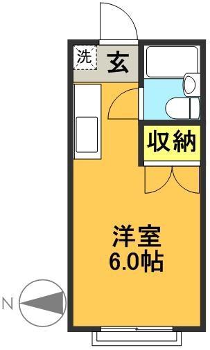 サラーム松原(ワンルーム/2階)の間取り写真