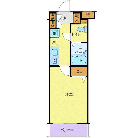 LINX NARIMASU(1K/4階)の間取り写真
