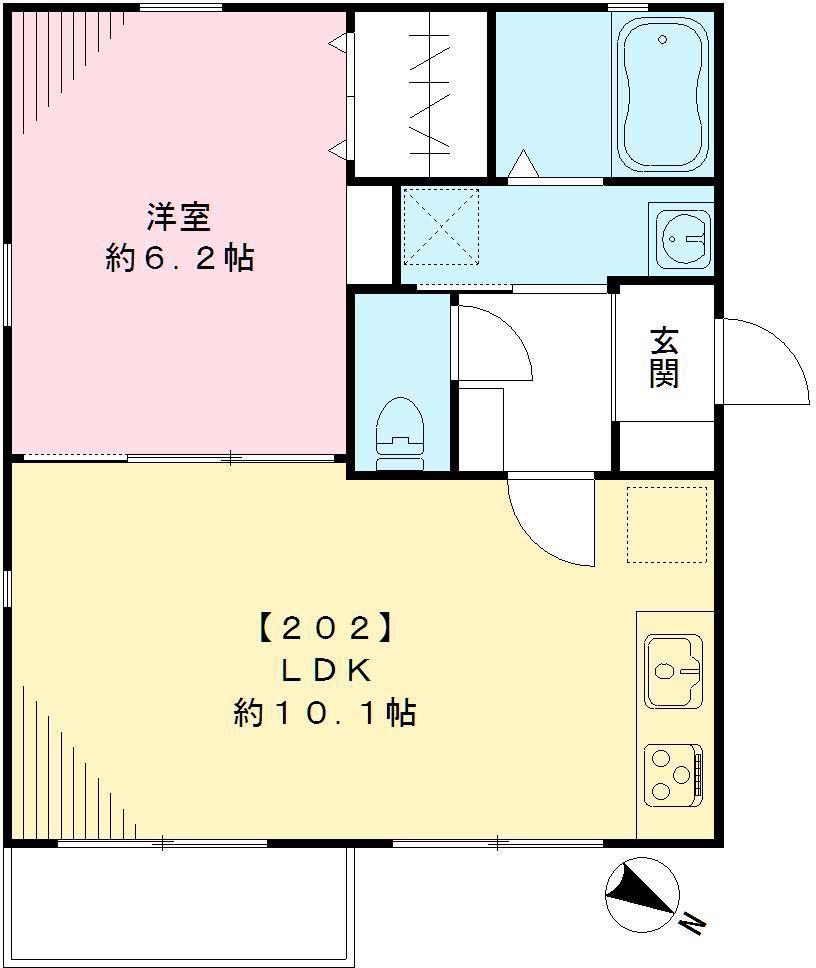 WHITE HOUSE ホワイトハウス(1LDK/2階)の間取り写真