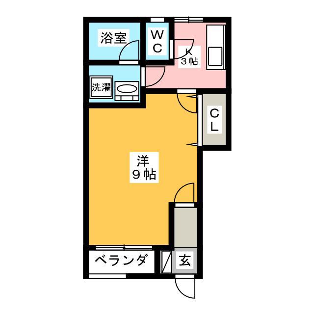 BELLE MAISON(1K/1階)の間取り写真