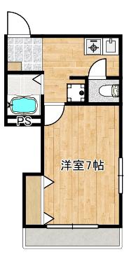 ヴィラ・コンフォート田園調布(1K/2階)の間取り写真