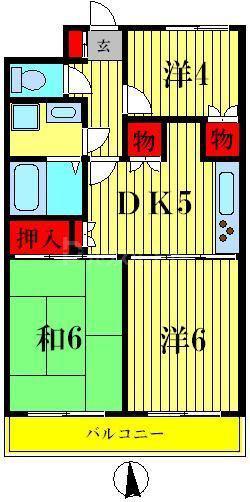メゾン ゴセキ(3DK/2階)の間取り写真