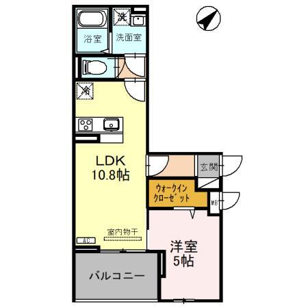 ラポーム北戸田(1LDK/3階)の間取り写真