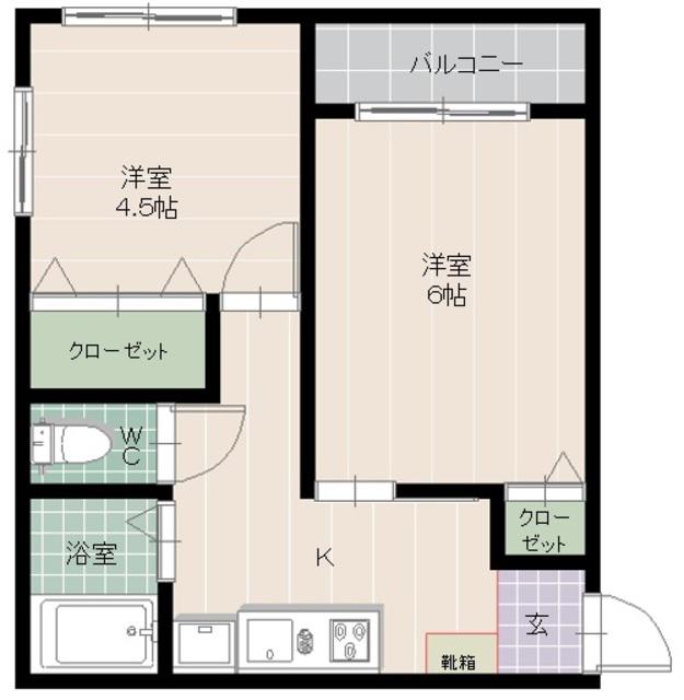 イマージュ別府(2K/3階)の間取り写真
