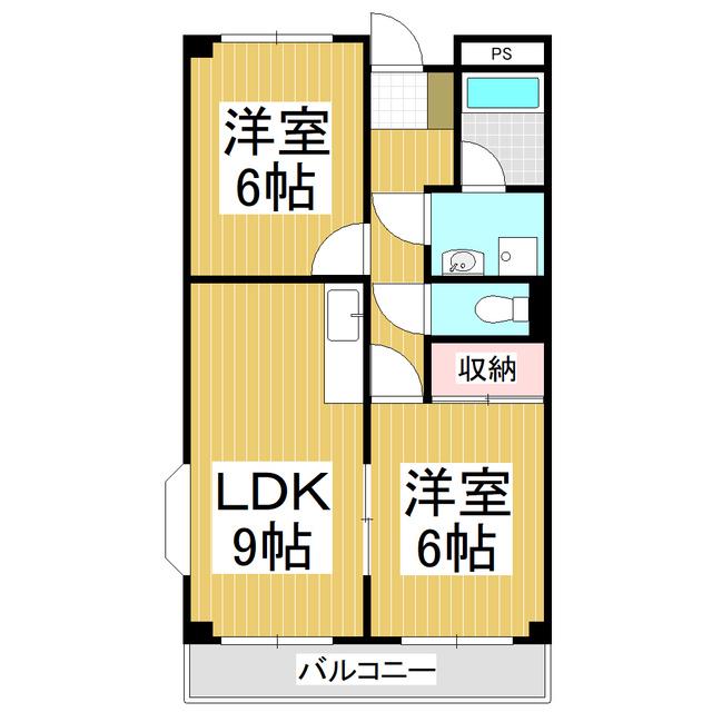 LIMPIAエスポワール西中田(2LDK/1階)の間取り写真