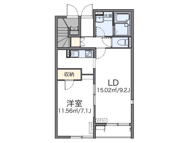 レオネクストオリーブ(1LDK/1階)の間取り写真