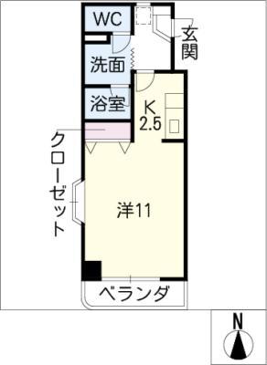 アヴェニューコート中野C棟(1K/5階)の間取り写真
