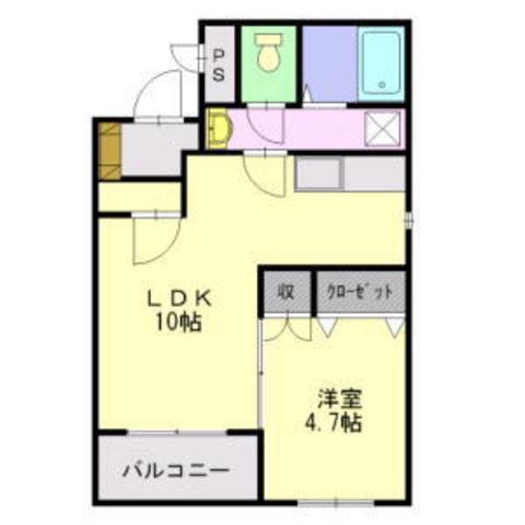 グラン・シエル壱番館(1LDK/3階)の間取り写真