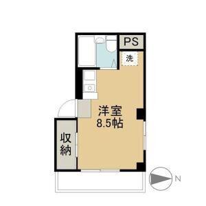 FLAT7(ワンルーム/3階)の間取り写真