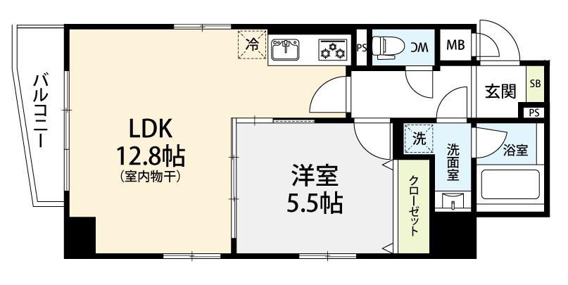 LA GRACIEUSE(1LDK/4階)の間取り写真